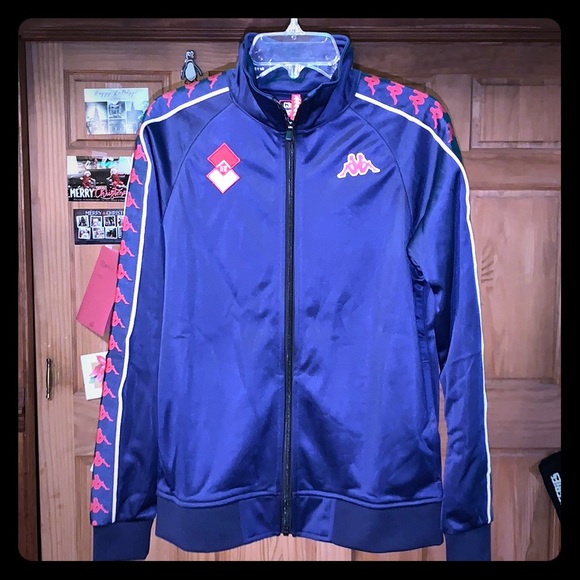 Kappa Mens Napoli 222 Banda Anniston Retro Football Jacket Coat Top White